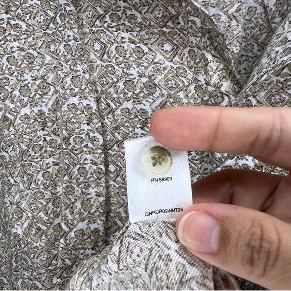 Roundtree & Yorke Linen Button Down Shirt Tan & White 2XB - Picture 4 of 6